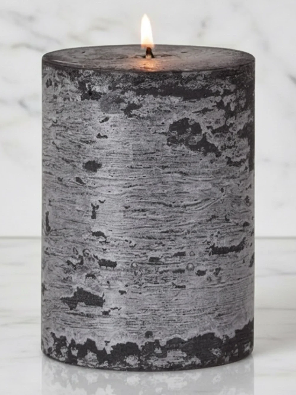 Set/2 Black Rustic Pillar Candles
